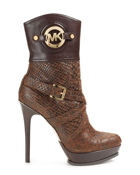 michael kors stockard mixed leather bootie|Boots Michael Kors .